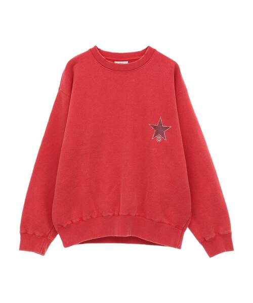 CONVERSE TOKYO（コンバーストウキョウ）の「PIGMENT DYE DRUM LOGO SWEAT（スウェット・レディース・ホワイト/ブラック/レッド・SMALL/MEDIUM）」の4枚目の写真