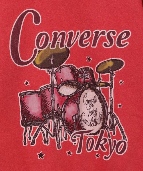 CONVERSE TOKYO（コンバーストウキョウ）の「PIGMENT DYE DRUM LOGO SWEAT（スウェット・レディース・ホワイト/ブラック/レッド・SMALL/MEDIUM）」の10枚目の写真