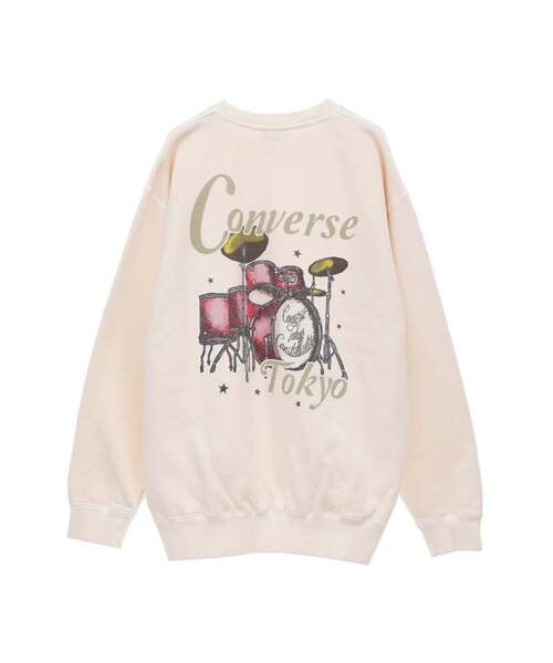 CONVERSE TOKYO（コンバーストウキョウ）の「PIGMENT DYE DRUM LOGO SWEAT（スウェット・レディース・ホワイト/ブラック/レッド・SMALL/MEDIUM）」の12枚目の写真