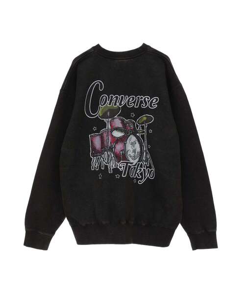 CONVERSE TOKYO（コンバーストウキョウ）の「PIGMENT DYE DRUM LOGO SWEAT（スウェット・レディース・ホワイト/ブラック/レッド・SMALL/MEDIUM）」の14枚目の写真