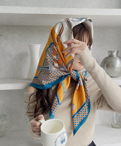 COACH 大判　スカーフ　美品　scarf 総柄 COACH 【並行輸入品】コーチ スカーフ レディース シルク ピンク
