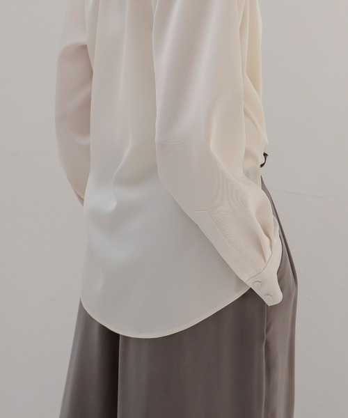 DRESSLAVE(ドレスレイブ)の「fibril cupra gather wide pants(フィブリルキュプラギャザーワイドパンツ)(その他パンツ・レディース・グレー/ブラック・38/36)」の14枚目の写真