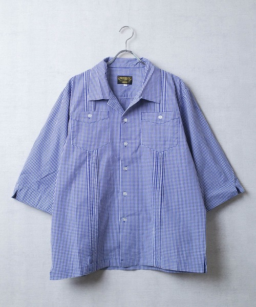 INNOCENT（イノセント）の「【T9】【UNIVERD72/ユニバード72】CARIBBEAN SHIRT 7分袖 キューバシャツ 40675（シャツ/ブラウス・メンズ・カーキ/ブルー系その他・MEDIUM/LARGE/X-LARGE）」の2枚目の写真