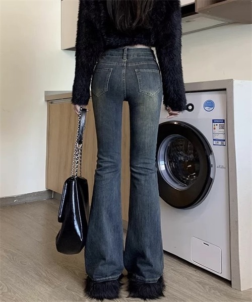 FREE STYLISTS（フリー スタイリスト）の「フレアデニムパンツ ストレッチパンツ（デニムパンツ・レディース・ブルー/ブラック/ライトブラック・S/M/L/2XL/3XL/XS/XL）」の22枚目の写真