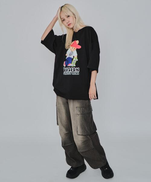 VISION STREET WEAR（ヴィジョンストリートウェア）の「∴WEGO/別注VISIONベアグラフィックT（Tシャツ/カットソー・メンズ・ブラック/ホワイト・MEDIUM/LARGE）」の16枚目の写真