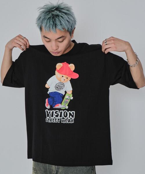 VISION STREET WEAR（ヴィジョンストリートウェア）の「∴WEGO/別注VISIONベアグラフィックT（Tシャツ/カットソー・メンズ・ブラック/ホワイト・MEDIUM/LARGE）」の4枚目の写真