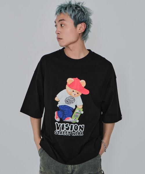 VISION STREET WEAR（ヴィジョンストリートウェア）の「∴WEGO/別注VISIONベアグラフィックT（Tシャツ/カットソー・メンズ・ブラック/ホワイト・MEDIUM/LARGE）」の6枚目の写真