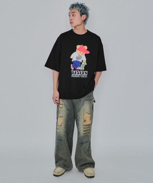 VISION STREET WEAR（ヴィジョンストリートウェア）の「∴WEGO/別注VISIONベアグラフィックT（Tシャツ/カットソー・メンズ・ブラック/ホワイト・MEDIUM/LARGE）」の9枚目の写真