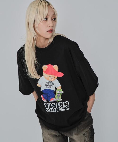 VISION STREET WEAR（ヴィジョンストリートウェア）の「∴WEGO/別注VISIONベアグラフィックT（Tシャツ/カットソー・メンズ・ブラック/ホワイト・MEDIUM/LARGE）」の11枚目の写真