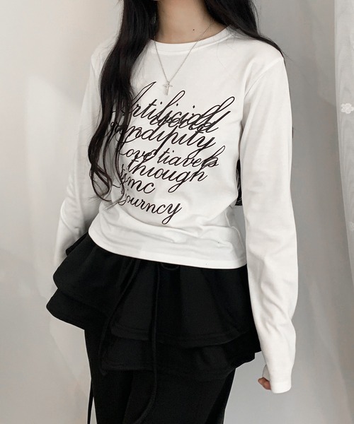 セール】レタリングロゴ プリントロンT（Tシャツ/カットソー