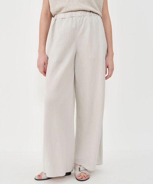 リネンキュプラシルクコンパクト ワイドイージーパンツ（その他パンツ