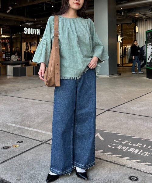 CIAOPANIC TYPY（チャオパニックティピー）の「【India】2WAY綿スラブショルダーレーススキッパーブラウス（シャツ/ブラウス・レディース・ホワイト/ミント/ピンク/ブラック・ONE SIZE）」の14枚目の写真