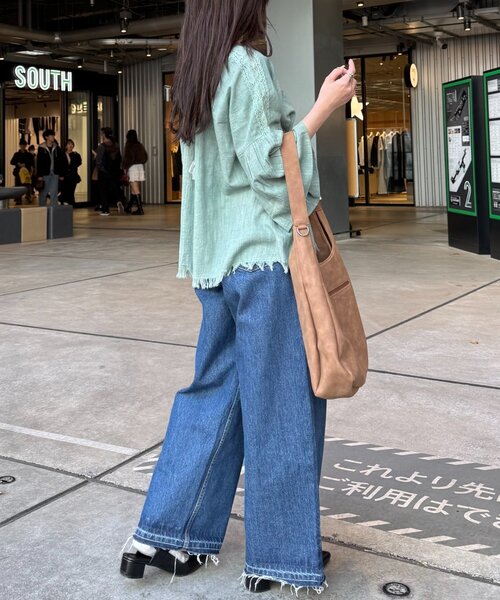 CIAOPANIC TYPY（チャオパニックティピー）の「【India】2WAY綿スラブショルダーレーススキッパーブラウス（シャツ/ブラウス・レディース・ホワイト/ミント/ピンク/ブラック・ONE SIZE）」の15枚目の写真