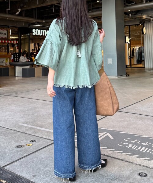 CIAOPANIC TYPY（チャオパニックティピー）の「【India】2WAY綿スラブショルダーレーススキッパーブラウス（シャツ/ブラウス・レディース・ホワイト/ミント/ピンク/ブラック・ONE SIZE）」の16枚目の写真