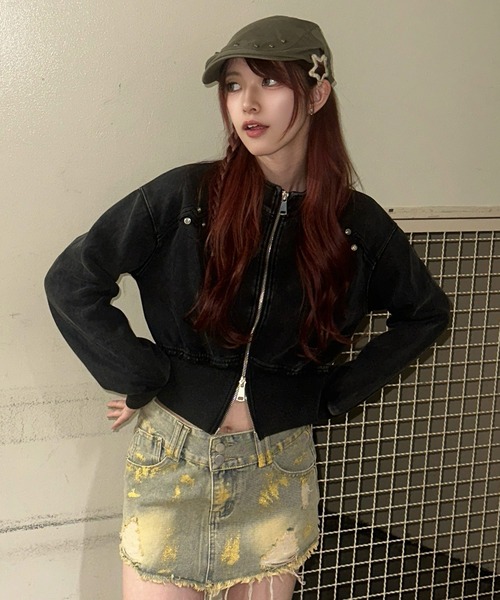 .KOM(ドットコム)の「A'GEM/9 × .kom 『.KOM/ドットケーオーエム』 ダメージデニムミニスカート(スカート・レディース・A・M/S)」の4枚目の写真