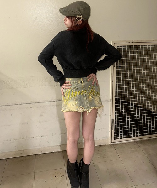 .KOM(ドットコム)の「A'GEM/9 × .kom 『.KOM/ドットケーオーエム』 ダメージデニムミニスカート(スカート・レディース・A・M/S)」の9枚目の写真