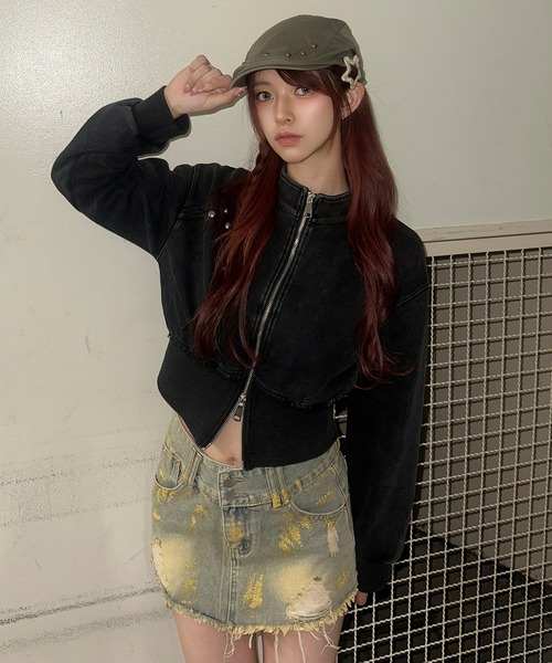 .KOM(ドットコム)の「A'GEM/9 × .kom 『.KOM/ドットケーオーエム』 ダメージデニムミニスカート(スカート・レディース・A・M/S)」の5枚目の写真