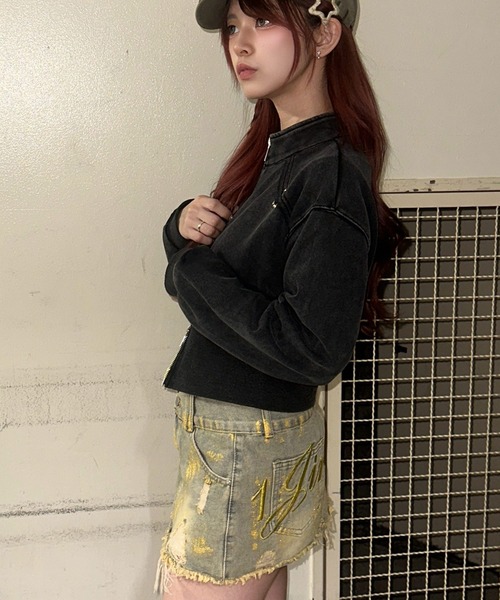 .KOM(ドットコム)の「A'GEM/9 × .kom 『.KOM/ドットケーオーエム』 ダメージデニムミニスカート(スカート・レディース・A・M/S)」の6枚目の写真