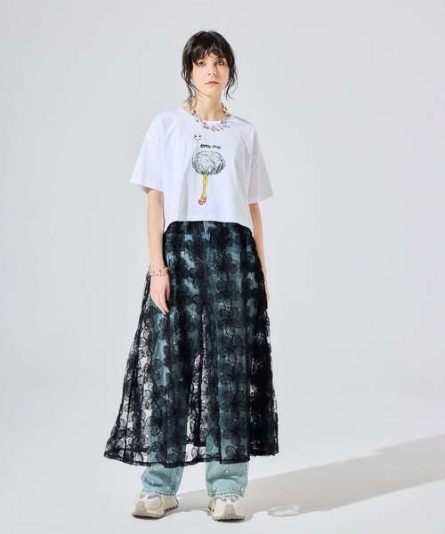 BLACK SCORE(ブラックスコア)の「【BLACK SCORE】EMU MIU クロップドTシャツ(Tシャツ/カットソー・レディース・ホワイト・フリー)」の4枚目の写真