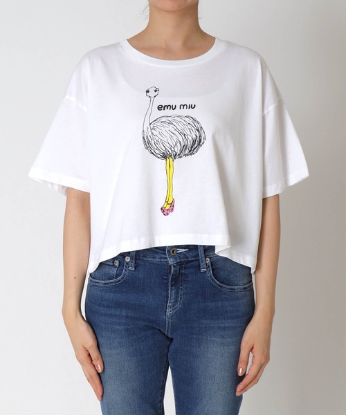 BLACK SCORE(ブラックスコア)の「【BLACK SCORE】EMU MIU クロップドTシャツ(Tシャツ/カットソー・レディース・ホワイト・フリー)」の7枚目の写真
