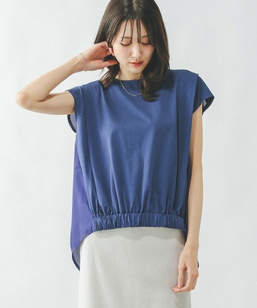GLOBAL WORK(グローバルワーク)の「快適バックギャザーT/323352(Tシャツ/カットソー・レディース・ブラック/レッド系その他/ブルー・MEDIUM/LARGE)」の2枚目の写真