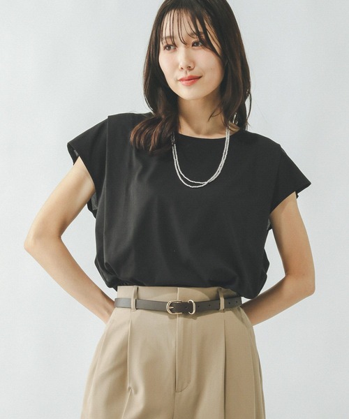 AD2020 20AW ギャザーチュールベルトTシャツ 黒 AD2020 20AW ギャザーチュールベルトTシャツ 黒