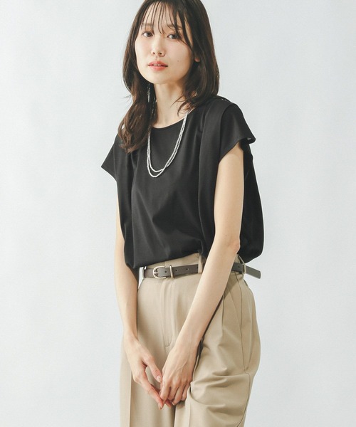 GLOBAL WORK(グローバルワーク)の「快適バックギャザーT/323352(Tシャツ/カットソー・レディース・ブラック/レッド系その他/ブルー・MEDIUM/LARGE)」の6枚目の写真