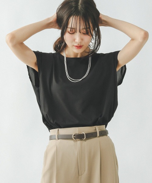 GLOBAL WORK(グローバルワーク)の「快適バックギャザーT/323352(Tシャツ/カットソー・レディース・ブラック/レッド系その他/ブルー・MEDIUM/LARGE)」の7枚目の写真