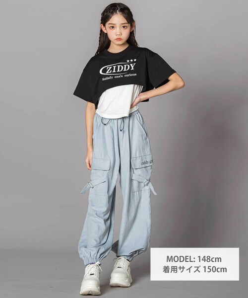 ZIDDY（ジディ）の「サテンカーゴパンツ(130~160cm)（カーゴパンツ・キッズ・ブラック/ブルー・140cm/150cm/FREE/130cm）」の5枚目の写真