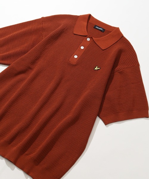 LYLE&SCOTT（ライルアンドスコット）の「【LYLE&SCOTT/ライルアンドスコット】ワンポイント サマーニット半袖ポロシャツ（ポロシャツ・メンズ・ブラック/ベージュ/ブルー/テラコッタ・LL/M/L）」の21枚目の写真