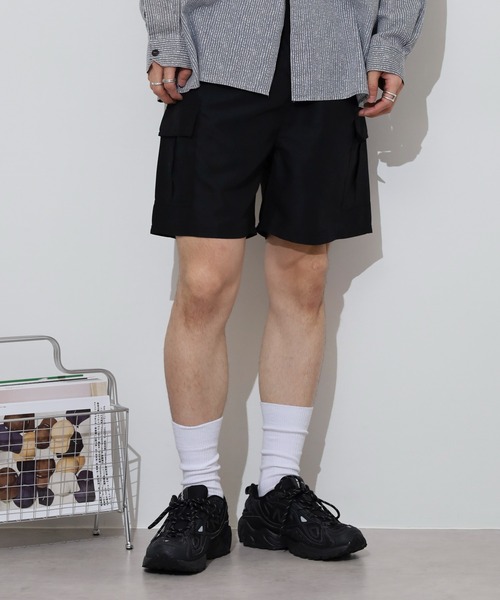 FUNALIVE(ファンアライブ)の「Cool touch half cargo pants / 接触冷感 ハーフカーゴパンツ unisex(カーゴパンツ・メンズ・グレー/チャコール/ダークネイビー/カーキオリーブ/ブラック・L/M/XL)」の7枚目の写真