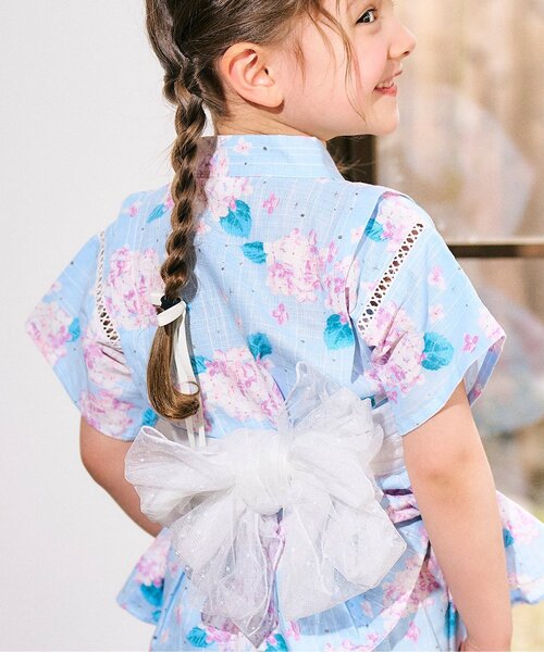 apres les cours(アプレレクール)の「飾り帯_アプレのはんなり浴衣&甚平(和装小物・キッズ・ドット/ピンク/レインボー・FREE)」の1枚目の写真