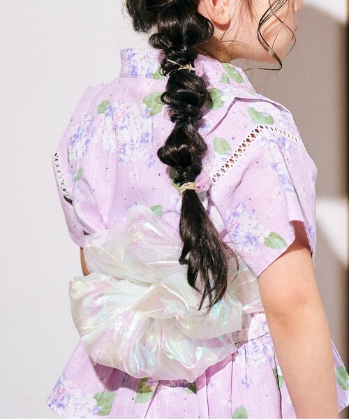 apres les cours(アプレレクール)の「飾り帯_アプレのはんなり浴衣&甚平(和装小物・キッズ・ドット/ピンク/レインボー・FREE)」の3枚目の写真