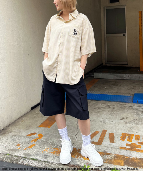 BACK TO THE FIELD（バック トゥー ザ フィールド）の「【MLB】刺しゅうロゴカーゴハーフパンツ（その他パンツ・レディース・カーキ系/ブラック/オフホワイト・FREE）」の14枚目の写真