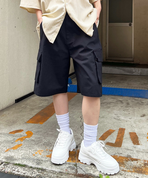 BACK TO THE FIELD（バック トゥー ザ フィールド）の「【MLB】刺しゅうロゴカーゴハーフパンツ（その他パンツ・レディース・カーキ系/ブラック/オフホワイト・FREE）」の15枚目の写真