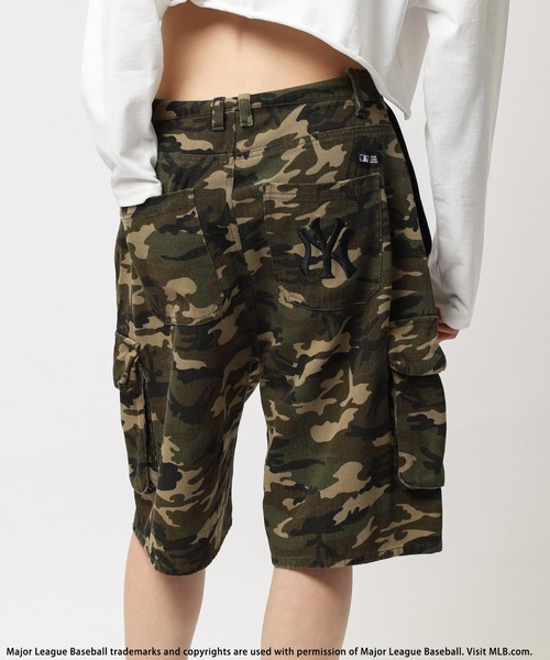 BACK TO THE FIELD（バック トゥー ザ フィールド）の「【MLB】刺しゅうロゴカーゴハーフパンツ（その他パンツ・レディース・カーキ系/ブラック/オフホワイト・FREE）」の3枚目の写真
