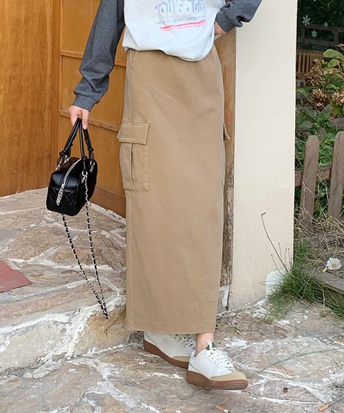 DECADE CLASSIC(ディケイド クラシック)の「【DECADE CLASSIC】カーゴロングスカート(スカート・レディース・ホワイト/ブラック/ベージュ・SMALL/MEDIUM/LARGE)」の6枚目の写真