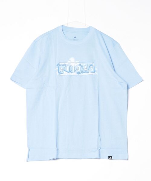 adidas(アディダス)の「アディダス adidas ラウンジ パステルグラフィック 半袖Tシャツ(Tシャツ/カットソー・メンズ・ライラック/サックスブルー/オフホワイト・3L/LL/L/M/S)」の2枚目の写真