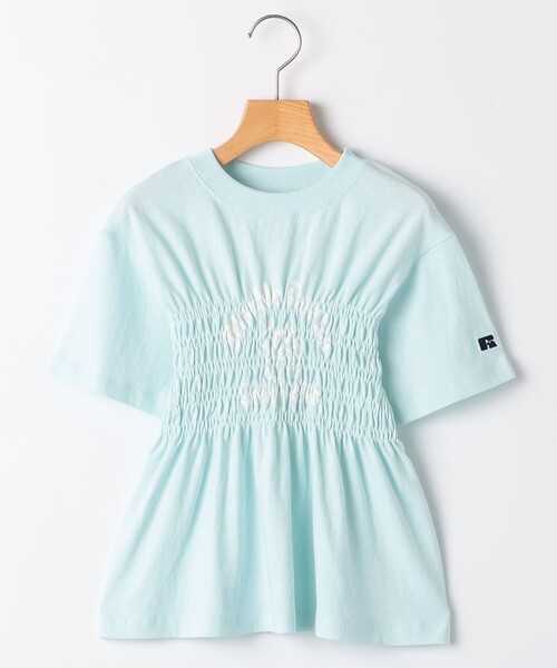 Russell Athletic（ラッセルアスレティック）の「【SHIPS KIDS別注】RUSSELL ATHLETIC:140～150cm/ ギャザー プリント 半袖 TEE（Tシャツ/カットソー・キッズ・ライトブルー/ピンク・140/150）」の2枚目の写真