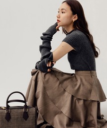 4/4迄】randeboo シャギー トップス （Tulle layered knit