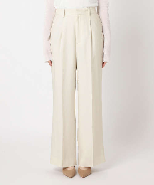 セール】《追加》washable linen混 ハイウエストパンツ
