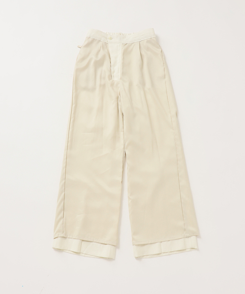 追加》washable linen混 ハイウエストパンツ（スラックス