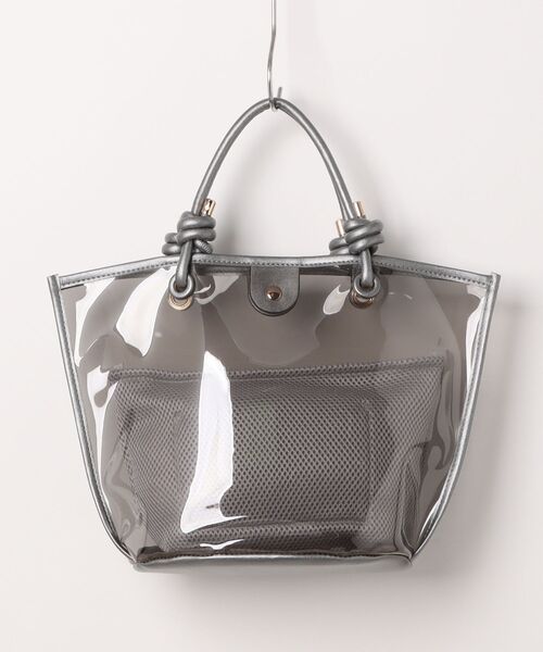 m.f.editorial(エムエフエディトリアル)の「【ポーチ付き】インナーポーチ付き クリアバッグ(ハンドバッグ・レディース・グレー/ブラウン・FREE)」の3枚目の写真