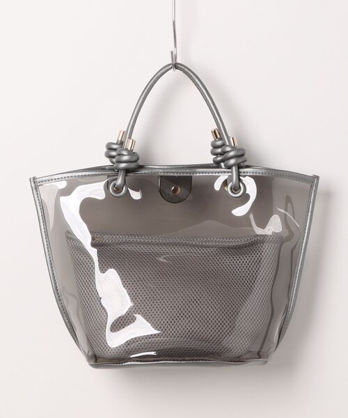 m.f.editorial(エムエフエディトリアル)の「【ポーチ付き】インナーポーチ付き クリアバッグ(ハンドバッグ・レディース・グレー/ブラウン・FREE)」の9枚目の写真