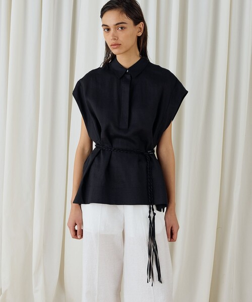 DES PRES（デ・プレ）の「シルクリネンクロス ボクシーブラウス（シャツ/ブラウス・レディース・ブラック/ホワイト/レッド系その他・FREE）」の10枚目の写真