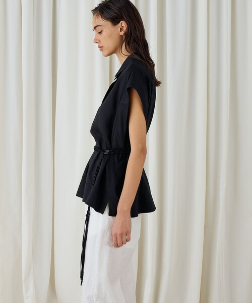 DES PRES（デ・プレ）の「シルクリネンクロス ボクシーブラウス（シャツ/ブラウス・レディース・ブラック/ホワイト/レッド系その他・FREE）」の8枚目の写真