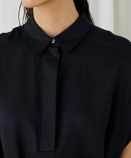 DES PRES（デ・プレ）の「シルクリネンクロス ボクシーブラウス（シャツ/ブラウス・レディース・ブラック/ホワイト/レッド系その他・FREE）」の6枚目の写真