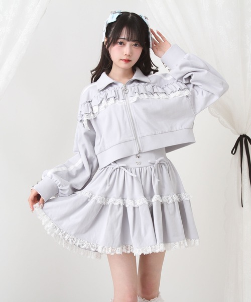 DearMyLove（ディアマイラブ）の「フリルリボンたっぷり裏毛スカート（スカート・レディース・ブラック/ベビーピンク/ブルーグレー・3L/LL/LARGE/MEDIUM/SMALL）」の12枚目の写真