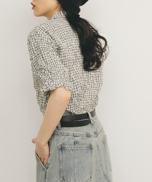 KBF（ケイビーエフ）の「ワッシャーチェックシャツ（シャツ/ブラウス・レディース・ホワイト/ブラウン系その他/グレー系その他・ONE）」の10枚目の写真