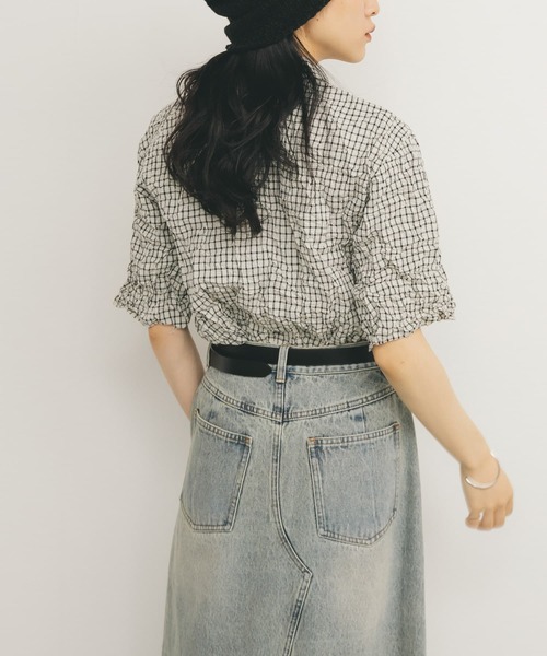 KBF（ケイビーエフ）の「ワッシャーチェックシャツ（シャツ/ブラウス・レディース・ホワイト/ブラウン系その他/グレー系その他・ONE）」の11枚目の写真